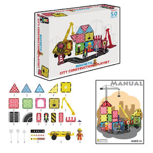 마그네틱 빌딩 블록 크레인 <span class=keywords><strong>STEM</strong></span> 장난감 마그네틱 타일 도로 세트 어린이 장난감 3 세 이상 소년 소녀 유아 - Product Image 1