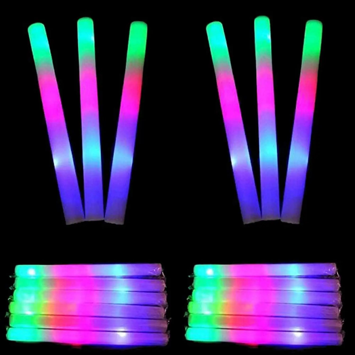 18 "Light Up köpük çubukları/LED çok renkli Rave Baton parti değnek yanıp sönen köpük Baton parti için köpük LED ışık up Glow Sticks