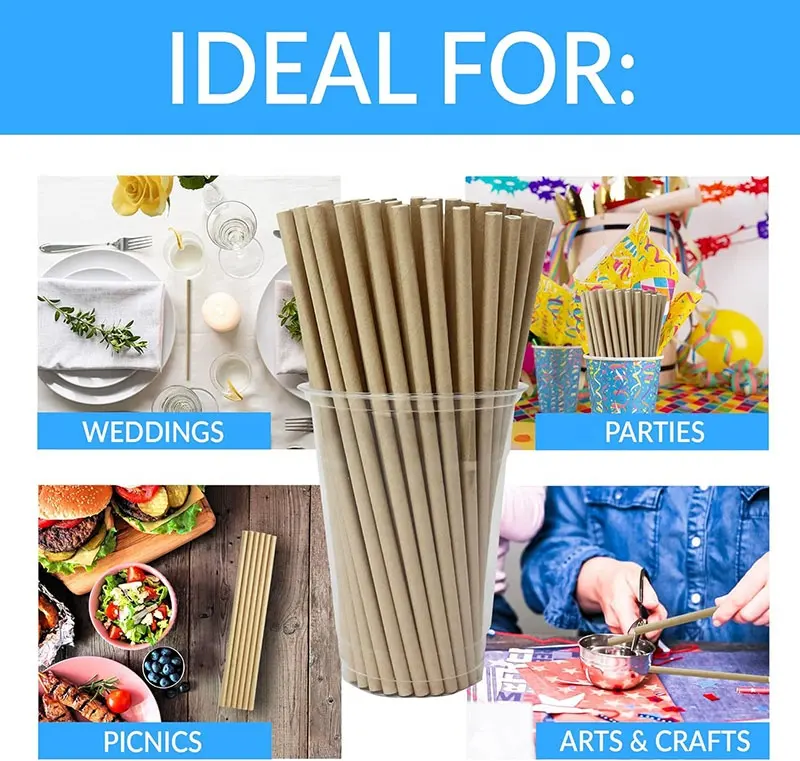 Wholesale Kraft Biodegradable Paper Straws Eco-Friendly Biodegradable Drinking Straws Bulk for Party Supplies