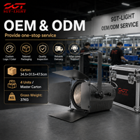 Projecteur LED Leko Fresnel 200W à CRI 95 élevé, 5600K, mise au point manuelle, DMX512, éclairage de scène pour théâtre, studio, auditorium, spectacle, projet