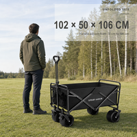 Chariot pliable robuste, capacité de charge de 500 lb, pliable, pour la plage, le camping, le jardin, les courses, roues tout-terrain