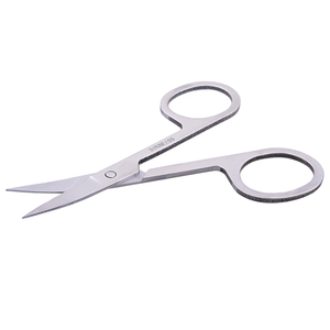 Tijeras manuales de acero inoxidable para recortar cejas y barba, diseño de cabeza redonda pequeña con hoja curva afilada, herramienta de belleza - Product Image 6