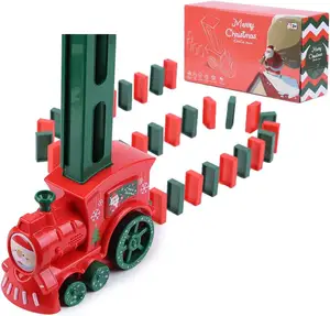 Domino Trein Speelgoed Kids Muzikale Kerst Domino Trein Rond De Boom Domino Muzikale Kerst Trein Set Voor Kinderen