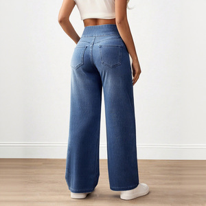 <span class=keywords><strong>Jeans</strong></span> donna taglie forti su misura autunno Casual comodo <span class=keywords><strong>vita</strong></span> alta elasticizzati <span class=keywords><strong>vita</strong></span> alta a gamba larga <span class=keywords><strong>Jeans</strong></span> <span class=keywords><strong>Jeans</strong></span> <span class=keywords><strong>in</strong></span> Denim lavato - Product Image 4