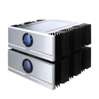 Boîtier d'amplificateur audio HIFI CNC en aluminium brossé sur mesure, dissipateur thermique simple face, protection IP67, puissance maximale 5000W
