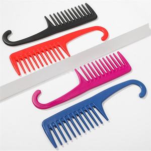 Sisir rambut bundar hitam tebal merah biru buatan Cina sisir gigi besar dengan kait - Product Image 4