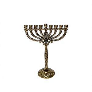 Chandelier décoratif vintage en laiton moulé à la main, style palmier, 9 bras, pour table - Product Image 1