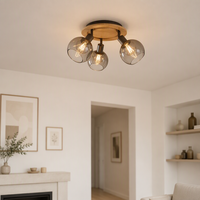 Spot LED de plafond sur rail en aluminium avec abat-jour en verre dégradé, design moderne et créatif, réglable, pour salon