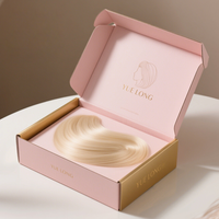 Boîte cadeau avec logo personnalisé Boîte à perruques Sac express avec brosse pour les bords Cartes à cheveux Bandeaux et bonnets Ensemble d'emballage pour cheveux Manipulation mate par stratification