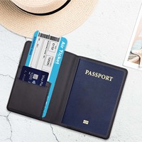 Portefeuille portable en PU pour passeport et documents d'identité, en stock, logo personnalisé pris en charge, faible MOQ, vente en gros mixte, pochette de protection de voyage