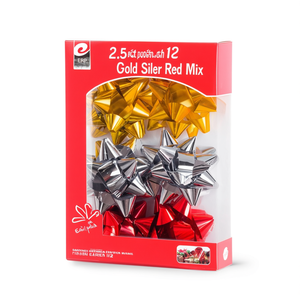 Lazo Decorativo Erpsl de 2.5 Pulgadas para Mascotas, Seis Flores, Mezcla de Dorado, Plateado y Rojo, Paquete de 12 - Product Image 2