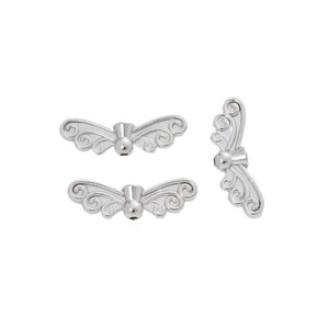 Perla distanziatrice grande <span class=keywords><strong>con</strong></span> ali d'angelo intagliate in lega di zinco per filo di preghiera commemorativo - Product Image 6