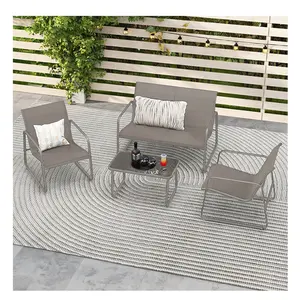 LIFE ART Modern Steel Textilenes Fabric Patio Furniture Set Leisure Garden Furniture Outdoor Garden Sofas