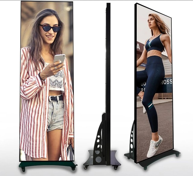 Indoor Advertising Poster LED Screen Floor Standing Full Color P2.5 Digital Signage WIFI Control Led Poster Display