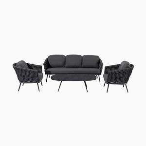 Mobilier d'extérieur Grands fauteuils de terrasse Ensemble de bistro Canapé en corde pour balcon Ensemble de conversation pour patio Canapé de salon de jardin - Product Image 6