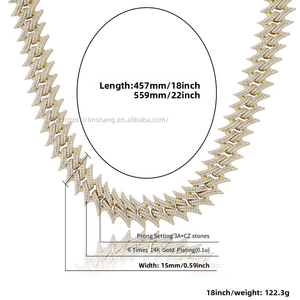 European American New Full Thorn Cuban Box <b>Chain</b> <b>Copper</b> Unisex High-quality Hip-hop Necklace Jewelry - Product Image 4