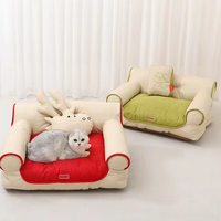 Luxe Super Doux Chaton Maison Chat Nid Bois et Velours Articles Pour Animaux De Compagnie Lit Canapé Meubles pour Chiens Chats Chenil Panier Maison Chat