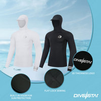 DIVERSTAR UPF 50+ 0.5MM Rash Guard à manches longues avec capuche, respirant, séchage rapide, logo personnalisé OEM