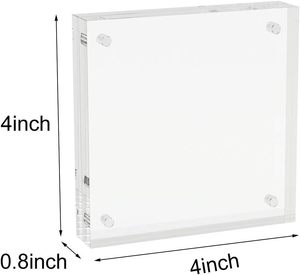 4*4 Free Standing Easy to Change Double Sided Frameless Desktop Floating Display Magnetic <b>Acrylic</b> Picture Photo <b>Frame</b> - Product Image 2