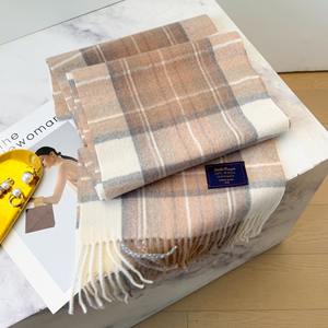 Sciarpe in Cashmere per Uomo, Fine Lana Merino Australiana, Poliestere, Motivo a Quadri Verde e <span class=keywords><strong>Giallo</strong></span>, Sciarpa Invernale Calda e Spessa, Scialle per Donna - Product Image 4