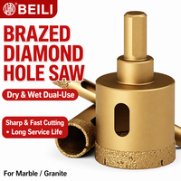 Foret diamanté brasé sous vide BEILI 6-100mm pour perçage à sec et humide de marbre, granit, carrelage, porcelaine et verre