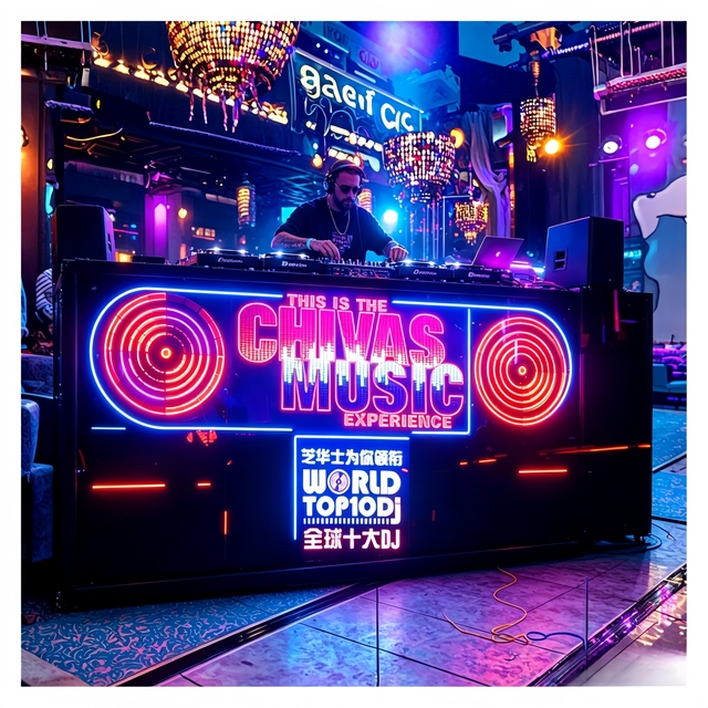 Music Activated EL Poster With Flashes to DJ Music Rhythm. for Nightclub, Disco and Stage Backdrop. Creates Dynamic Vibe