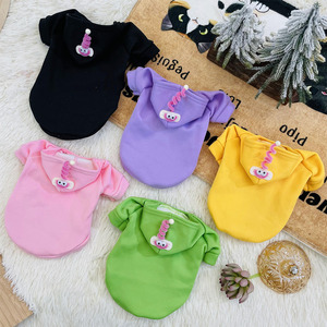 Cute Animal Hoodie For Dogs And <b>Cats</b> Polyester Fleece Sweatshirt With Leash Buckle Autumn Winter <b>Clothes</b> Pet Wear - Product Image 2