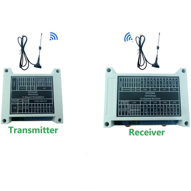 8CH 433M Lora Remote Controller Feedback Point-to-Point Wireless IO Switch Relay Module for Smart Home PTZ