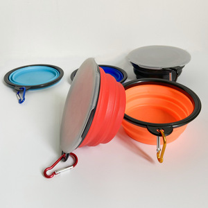 Pet katlanır besleme gıda ve su Pet besleyici konteyner taşınabilir yürüyüş çanak köpekler kediler açık Pet Fold kase seyahat çanaklar - Product Image 4