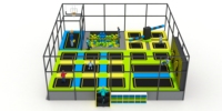 Minitrampolín de ejercicio para niños, cama de seguridad con Red, Fitness comercial