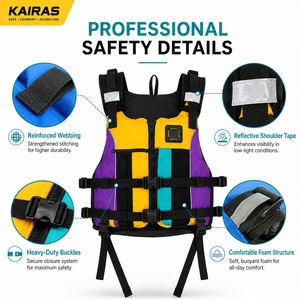 Chaleco Salvavidas Comercial de 150N <span class=keywords><strong>para</strong></span> Rafting en Aguas Abiertas con Espuma NBR Oxford 600D <span class=keywords><strong>para</strong></span> Kayak y Rescate Acuático - Product Image 4