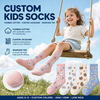 Chaussettes courtes antidérapantes Walking Bearbay en coton à motif dessin animé, longueur ras du cou, impression numérique personnalisée en gros, épaisseur standard