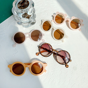 2021 High Quality Round <strong>Baby</strong> Sunglasses Vintage Retro Children <strong>Glasses</strong> in Blue Purple Coffee <strong>Frames</strong> Sun <strong>Glasses</strong> for Girls - Product Image 3