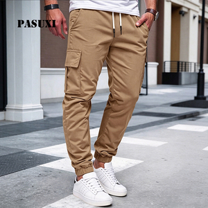 <span class=keywords><strong>Pantaloni</strong></span> Cargo PASUXI Multi-Tasca a Vita Alta, Leggeri e Traspiranti per Uomo, <span class=keywords><strong>Pantaloni</strong></span> da Palestra e Fitness, Vestibilità Comoda, Stile Athleisure - Product Image 1
