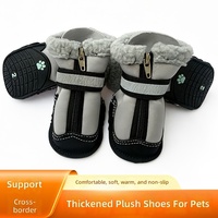 Bottes d'hiver en caoutchouc doublées polaire pour chien, réfléchissantes, antidérapantes, résistantes à l'usure, avec sangles pour la prévention de la neige, vente en gros