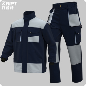 Conjunto de ropa de trabajo Kaipt, ropa de poliéster con múltiples bolsillos para reparación de máquinas, para taller, fábrica, de mediana edad, S160 a 5XL - Product Image 1