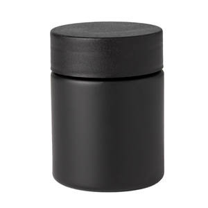 Tarro CBD de vidrio negro mate de 2oz con tapa negra resistente a los niños - Product Image 2