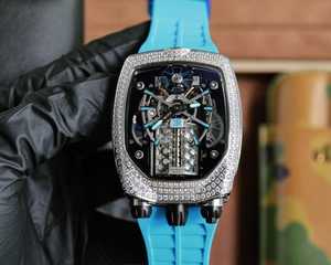 Mode Hypercar Jacob Montre Montres De Luxe pour Hommes Chiron Tourbillon Diamant Montres Baguette Mouvement Mécanique Bracelet En Caoutchouc - Product Image 5