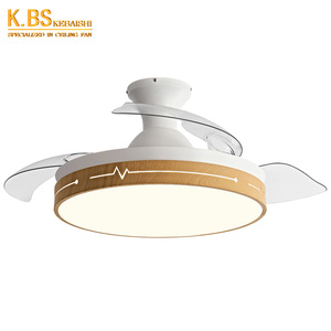 Ventiladores De Techo Modernos Ventilador De Techo Retráctil Led De 42 Pulgadas Ventilador De Techo Invisible Inteligente Con Luz Y Control Remoto - Product Image 1