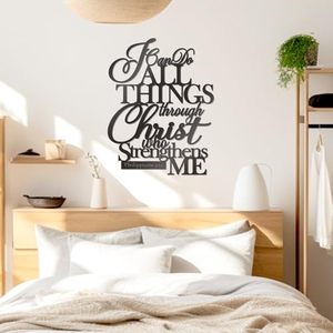 Puedo Hacer Todo en Cristo, Letrero Metálico Decorativo para Pared, Decoración Religiosa, Arte Cristiano, Versículos Bíblicos para el Hogar - Product Image 2