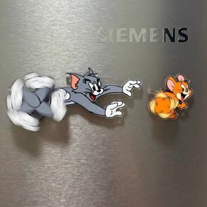 YAKELIKE - Adhesivo Magnético Giratorio para Refrigerador con Diseño de Gato <span class=keywords><strong>y</strong></span> Ratón, Estilo de Dibujos Animados, Decoración Creativa para el Hogar, Adhesivo Acrílico Personalizado para Refrigerador - Product Image 2