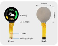 Polcd jam tangan pintar, layar sentuh melingkar LCD TFT 1.28 inci 240x240