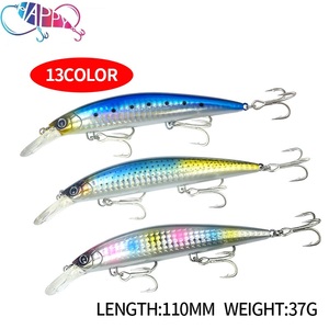 Atacado Pesado Minnow Afundando 110mm 37g Plástico Isca De Pesca Água Salgada Fundição Longa Ação Rolante Pesca Minnow Iscas - Product Image 2