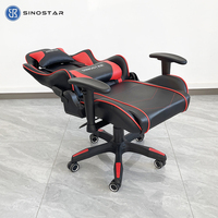 Chaise de jeu ergonomique inclinable et convertible avec accoudoirs réglables, hauteur réglable, dossier haut, en cuir PU, chaise de bureau de direction