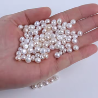 Usine en gros 6.5-7mm naturel blanc perle d'eau douce bouton forme perles en vrac pour la fabrication de bijoux 7-8mm taille