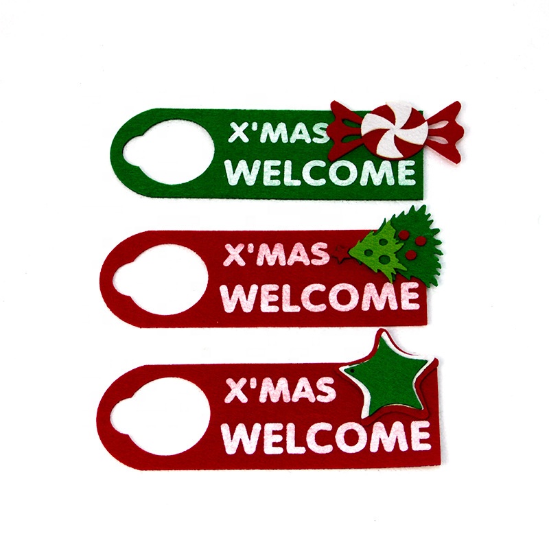 Изготовленный На Заказ чувствовали себя как дверную ручку вешалка войлочные рождественские подвесная табличка двери подвесной знак