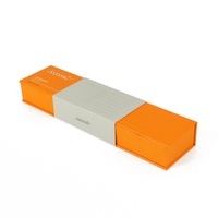 Boîte cadeau cosmétique élégante orange avec logo personnalisé, en carton rigide, écologique, biodégradable, gaufrage, masque capillaire, éponge
