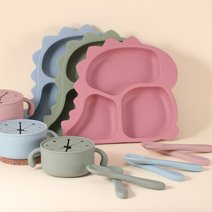 Baby Gifts & Presents Cute Baby Plate Spoon and Fork <b>Set</b> Food Grade BPA Free Baby <b>Weaning</b> <b>Set</b> Products Baby Silicone Kit - Product Image 2