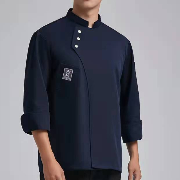 Bleu [manches longues] avec trois boutons
