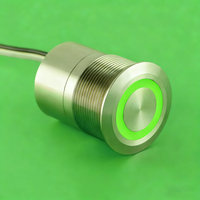 ELEWIND 25MM Circle Illuminated IP68 Metal LED Touch Switch with 500mA Capacity (TS25D10BYSSRG12V)